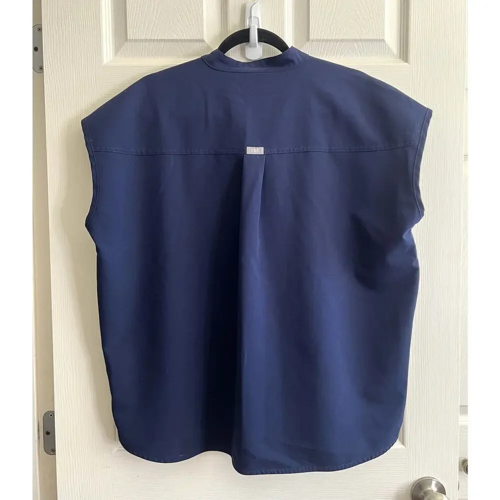 FIGS Technical Collection Women's Navy Rafaela Oversized Scrub Top Sz L - Picture 5 of 9